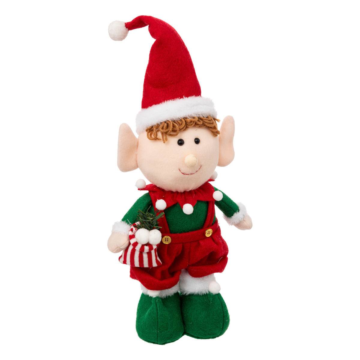 Fééric Lights & Christmas - Déco Noël Grand Lutin rouge et vert H 50 cm