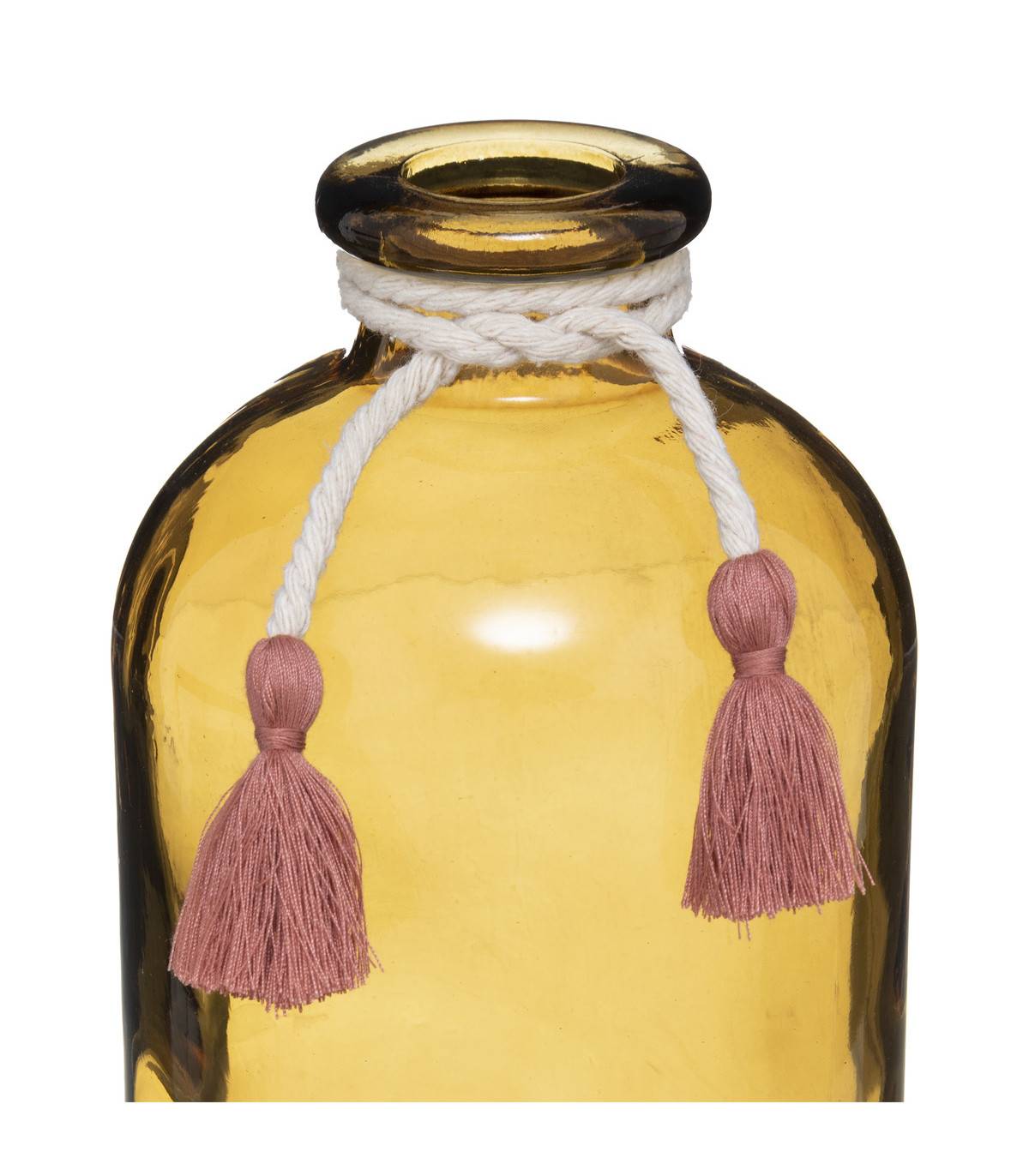 Vase en Verre avec Message et Pompons H 25 cm - Imagen 2