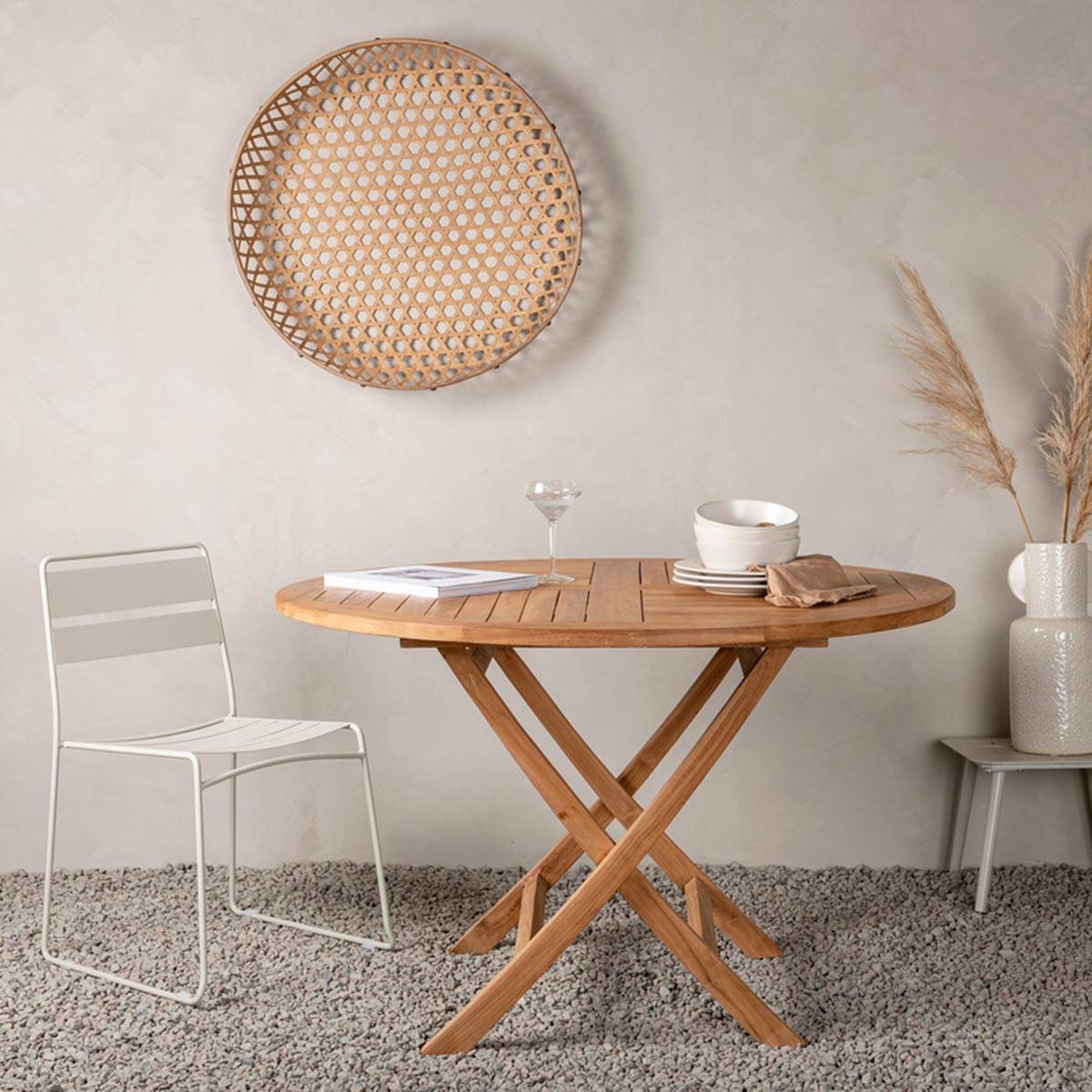 Table de Jardin Ronde "Kenya" 120cm Naturel - Image 3