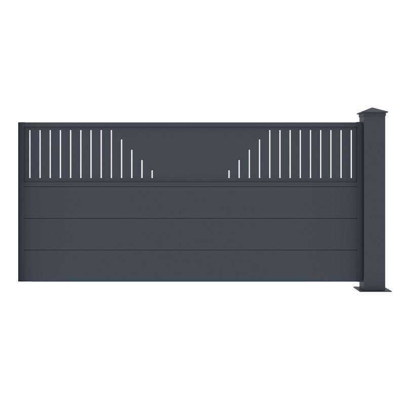 X-Metal - Clôture aluminium anthracite 190x89 cm avec poteau X-Metal Fancy Time