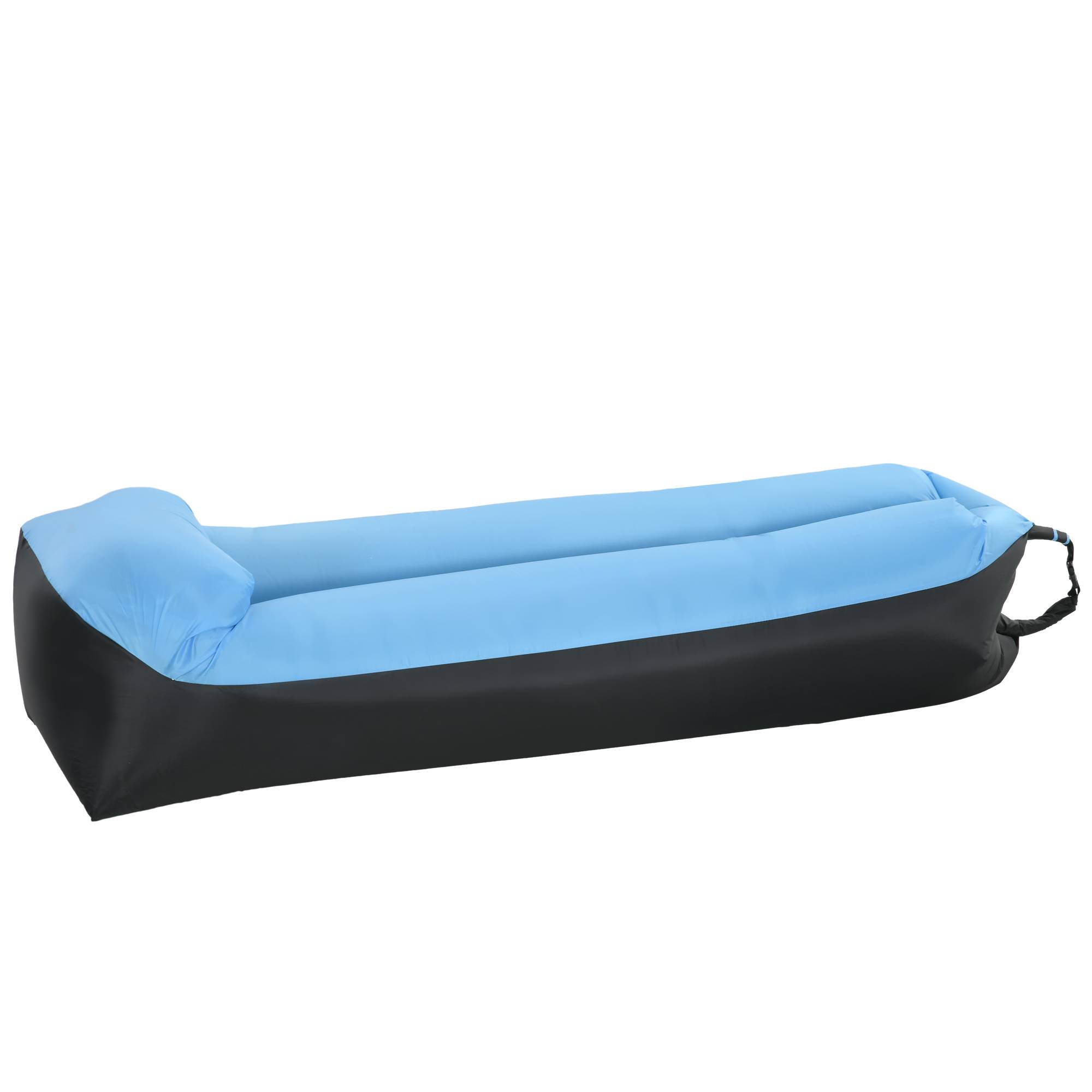 Outsunny - Hamac gonflable transat gonflable pliable en sac avec bandoulière double couche PE nylon bicolore bleu noir - Outsunny - Imagen 1