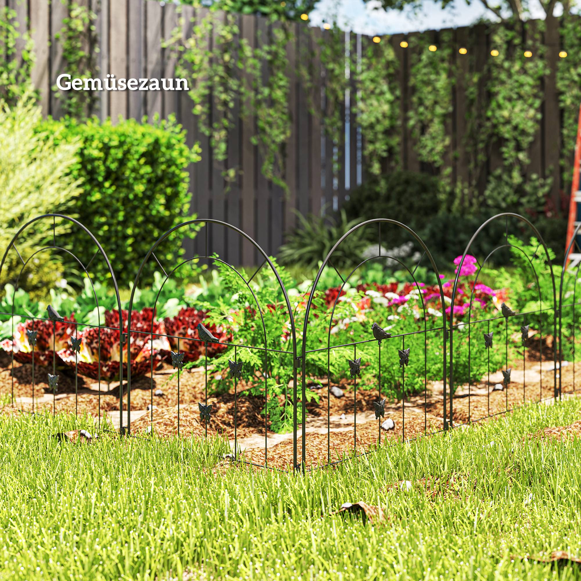 Clôture de jardin acier noir 300 x 1 x 70 cm - PANGIVO - Image 9