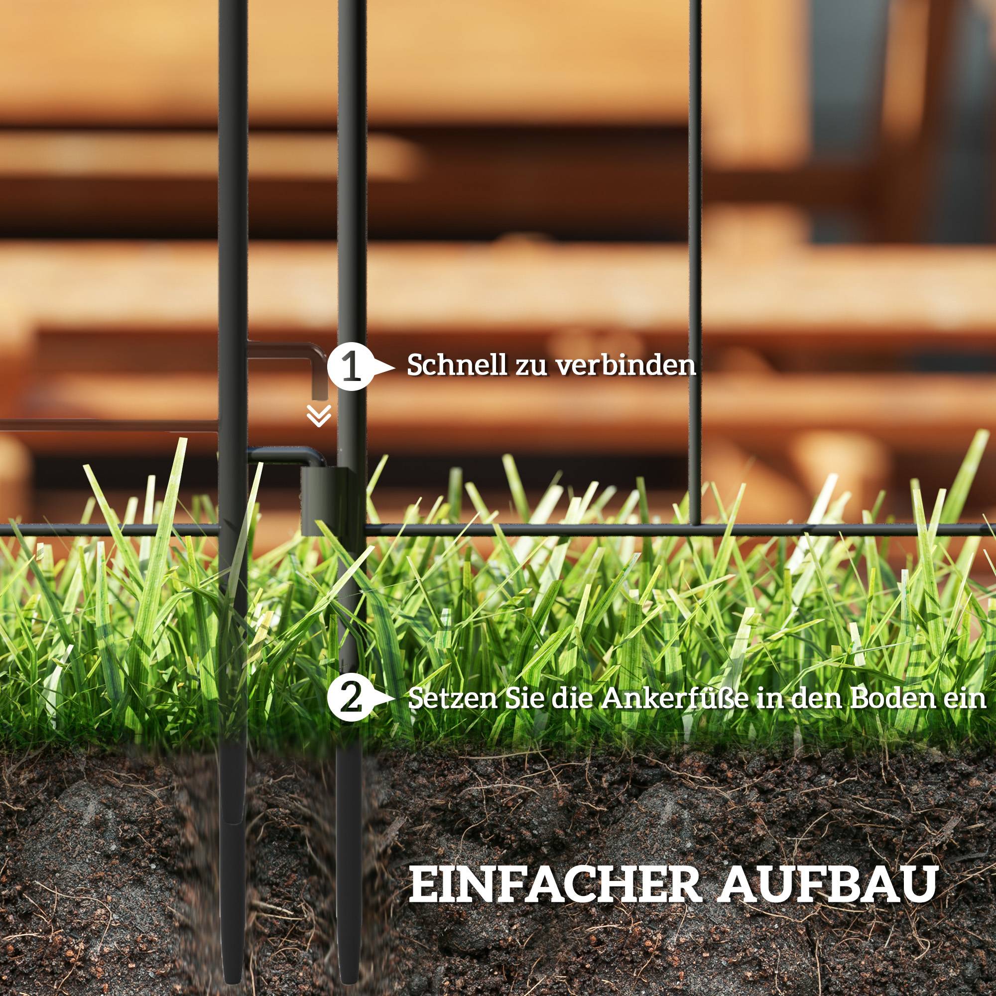 Clôture de jardin acier noir 300 x 1 x 70 cm - PANGIVO - Image 6