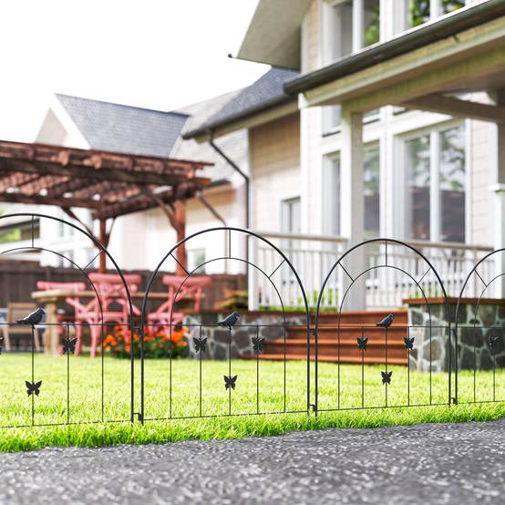 Clôture de jardin acier noir 300 x 1 x 70 cm - PANGIVO - Image 3