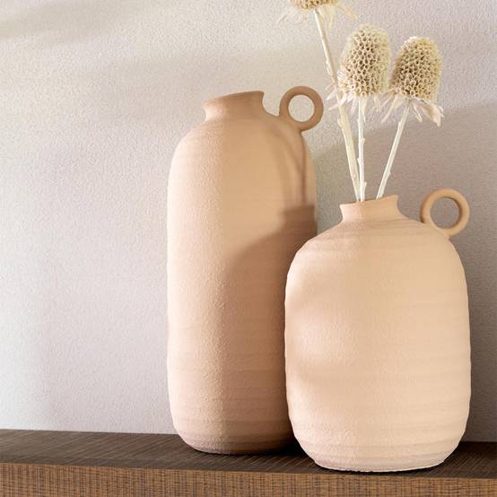 Vase Étroit en Argile "Cassia" 27cm Beige - Image 3