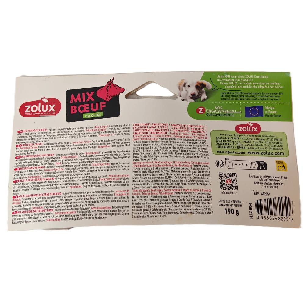 Zolux - Friandises naturelles mix au Bœuf 190 g pour chien - Image 4