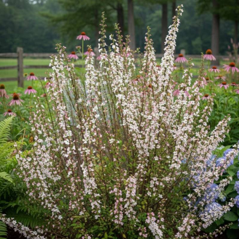 Spirée de Van Houtte Fujino Pink, Spiraea à fleurs Rose - feuillage Caduc - Pot de 3L - 20/40 cm-  hauteur à maturité De 2,50 m à 3,00 m - Imagen 2