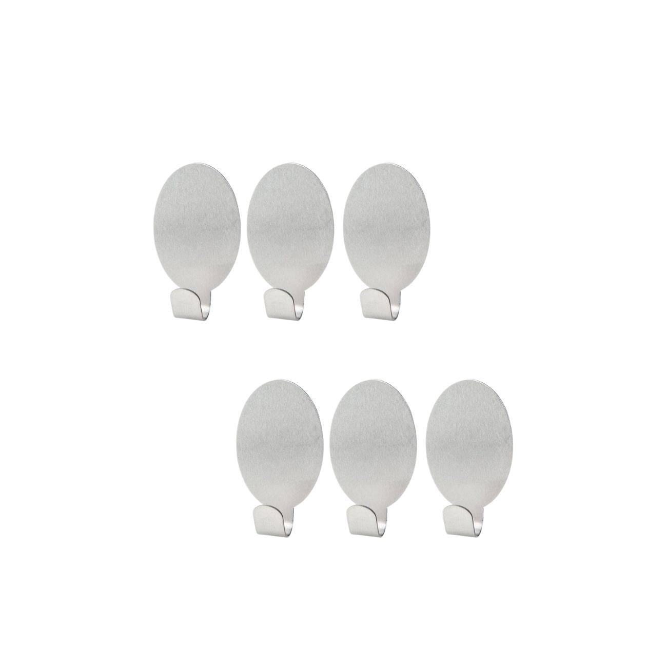 Crochets adhésifs muraux en inox Lot de 6 dimensions 4,1 x 2,4 x 1,8 cm Fackelmann Tecno - Image 1