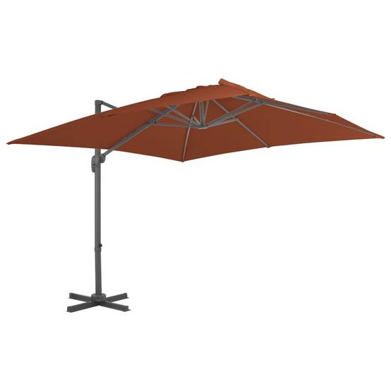 PANGIVO - Parasol déporté aluminium terre cuite 400 x 300 x 268 cm - PANGIVO - Image 1