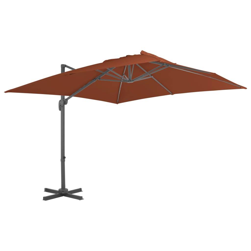 PANGIVO - Parasol déporté aluminium terre cuite 400 x 300 x 268 cm - PANGIVO - Image 1
