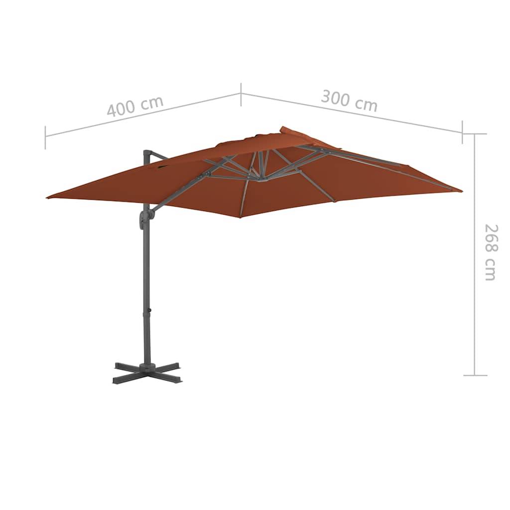 PANGIVO - Parasol déporté aluminium terre cuite 400 x 300 x 268 cm - PANGIVO - Image 8