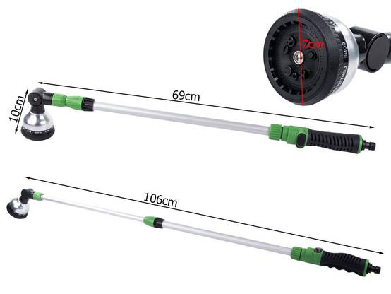Lance télescopique de jardin réglable avec arroseur à 10 fonctions et buse - Image 2