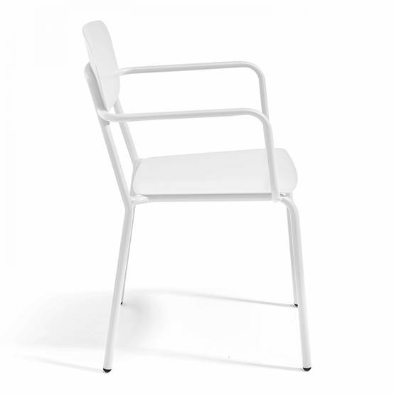Oviala - Fauteuil de jardin en aluminium blanc Liverpool - Oviala - Imagen 2