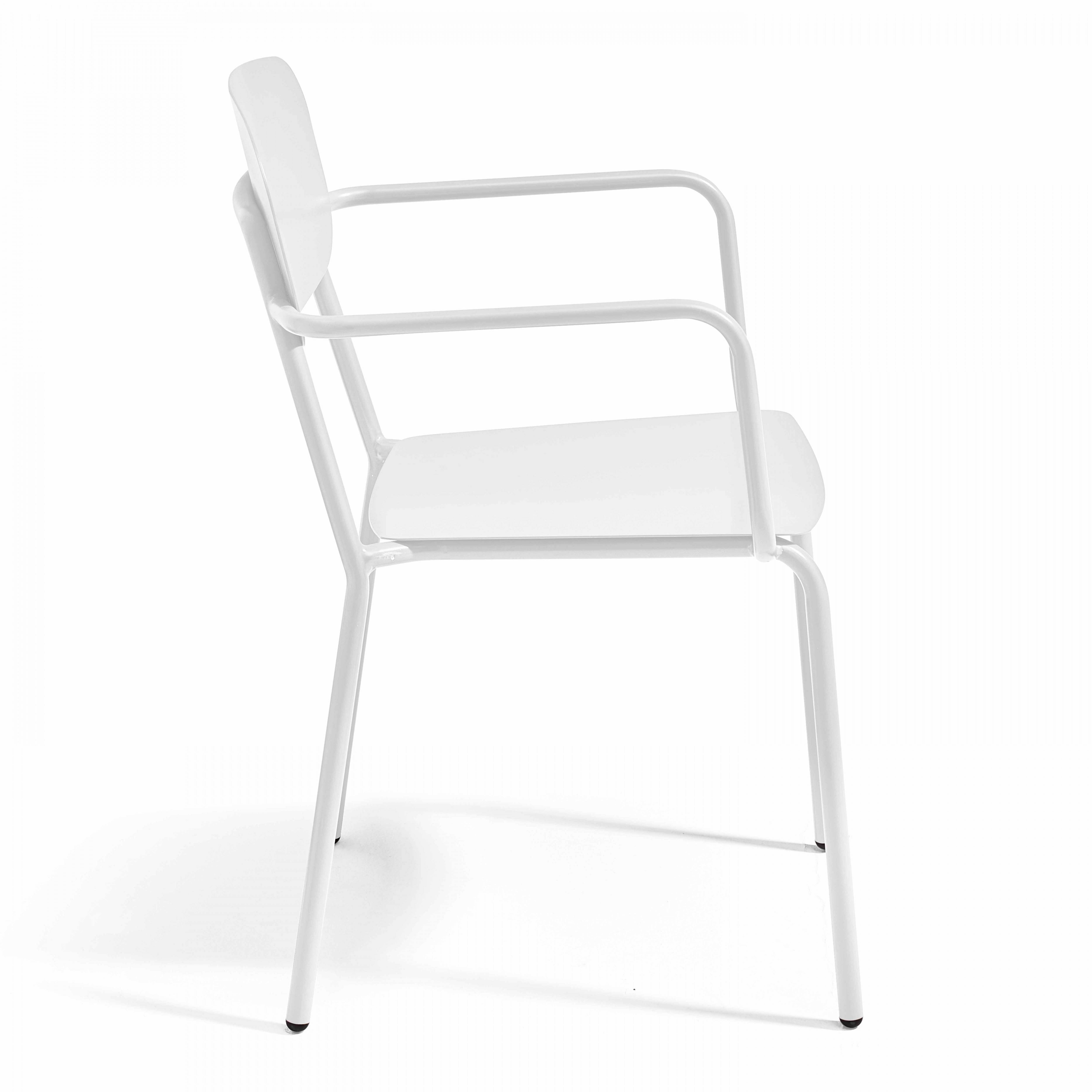 Oviala - Fauteuil de jardin en aluminium blanc Liverpool - Oviala - Imagen 2