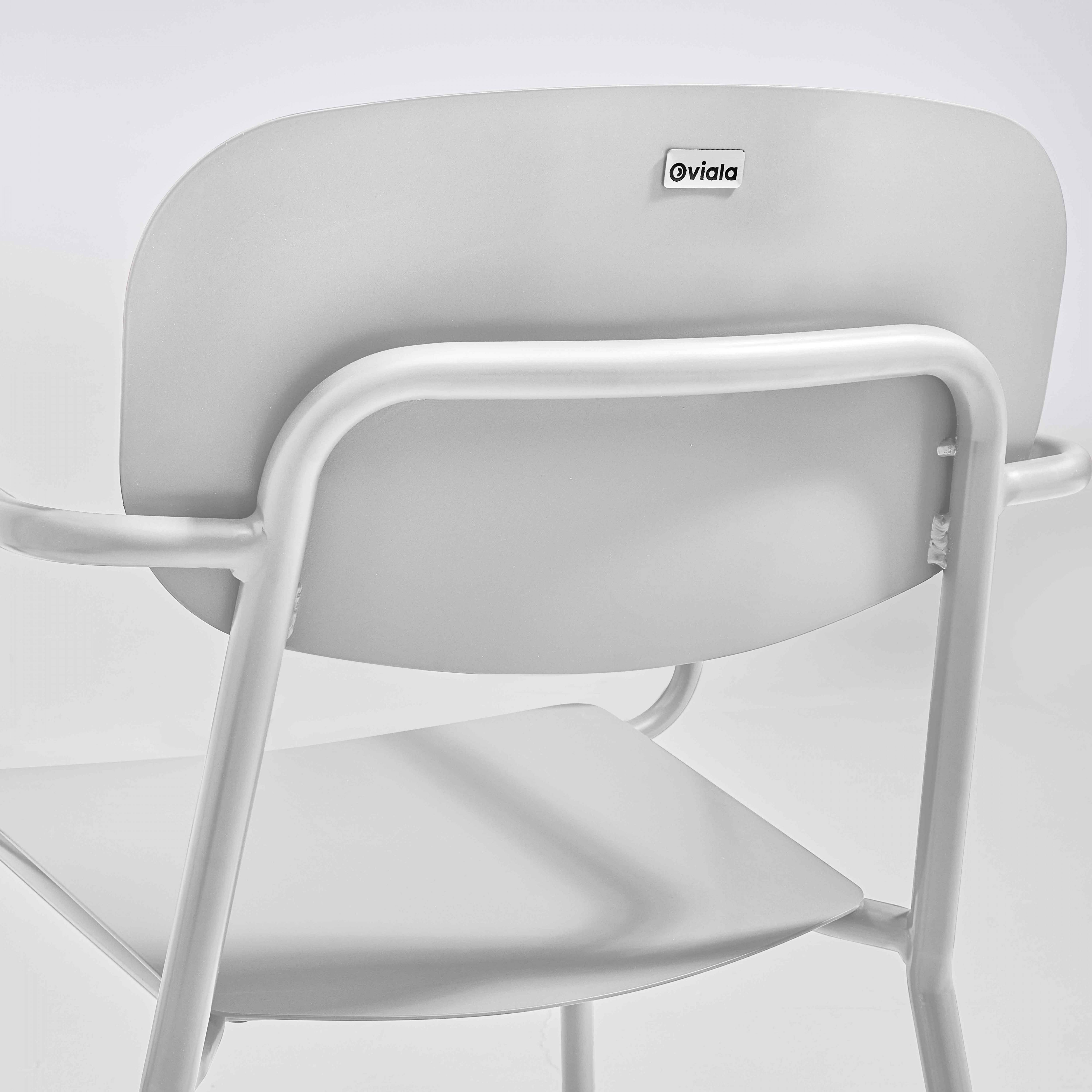 Oviala - Fauteuil de jardin en aluminium blanc Liverpool - Oviala - Imagen 4