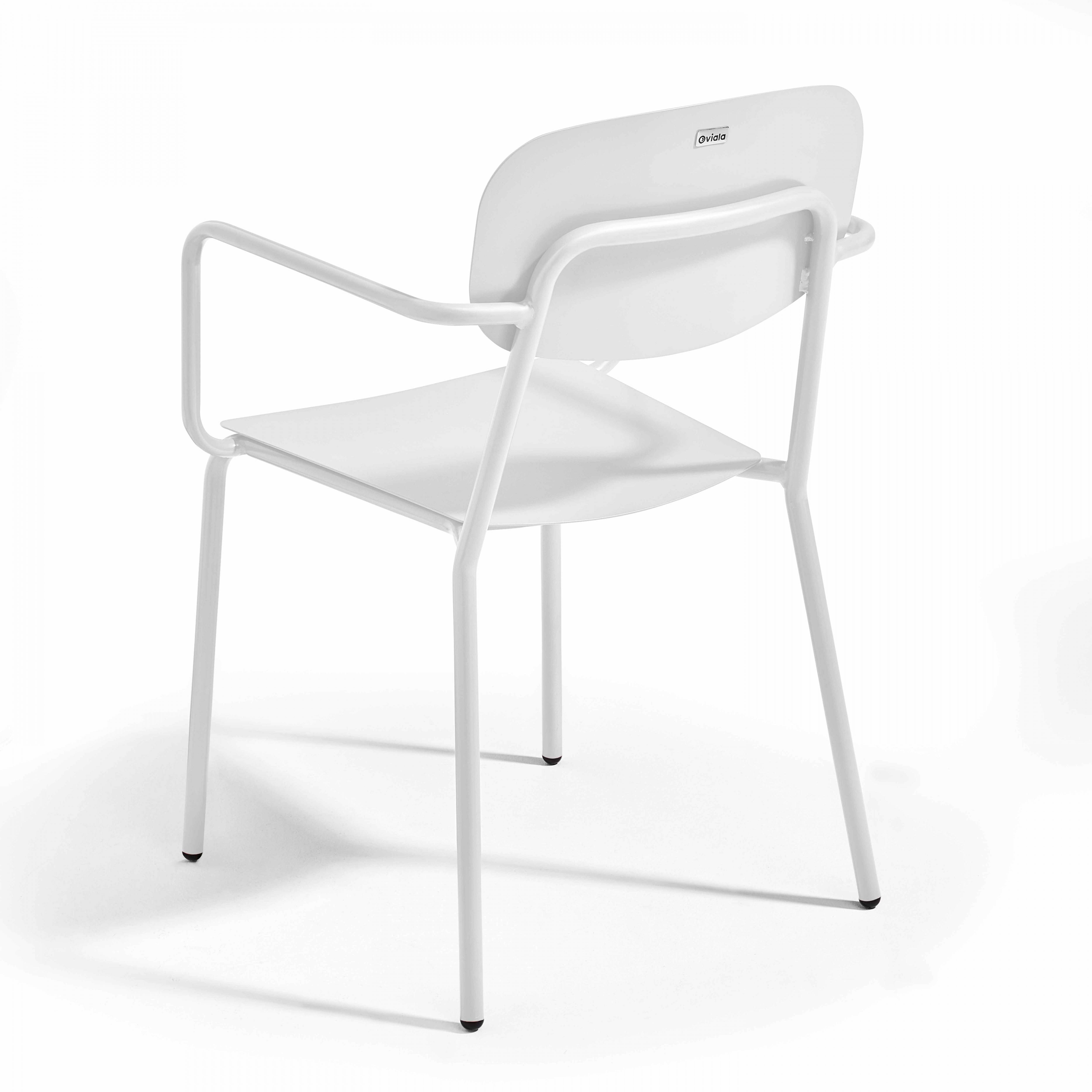 Oviala - Fauteuil de jardin en aluminium blanc Liverpool - Oviala - Imagen 3