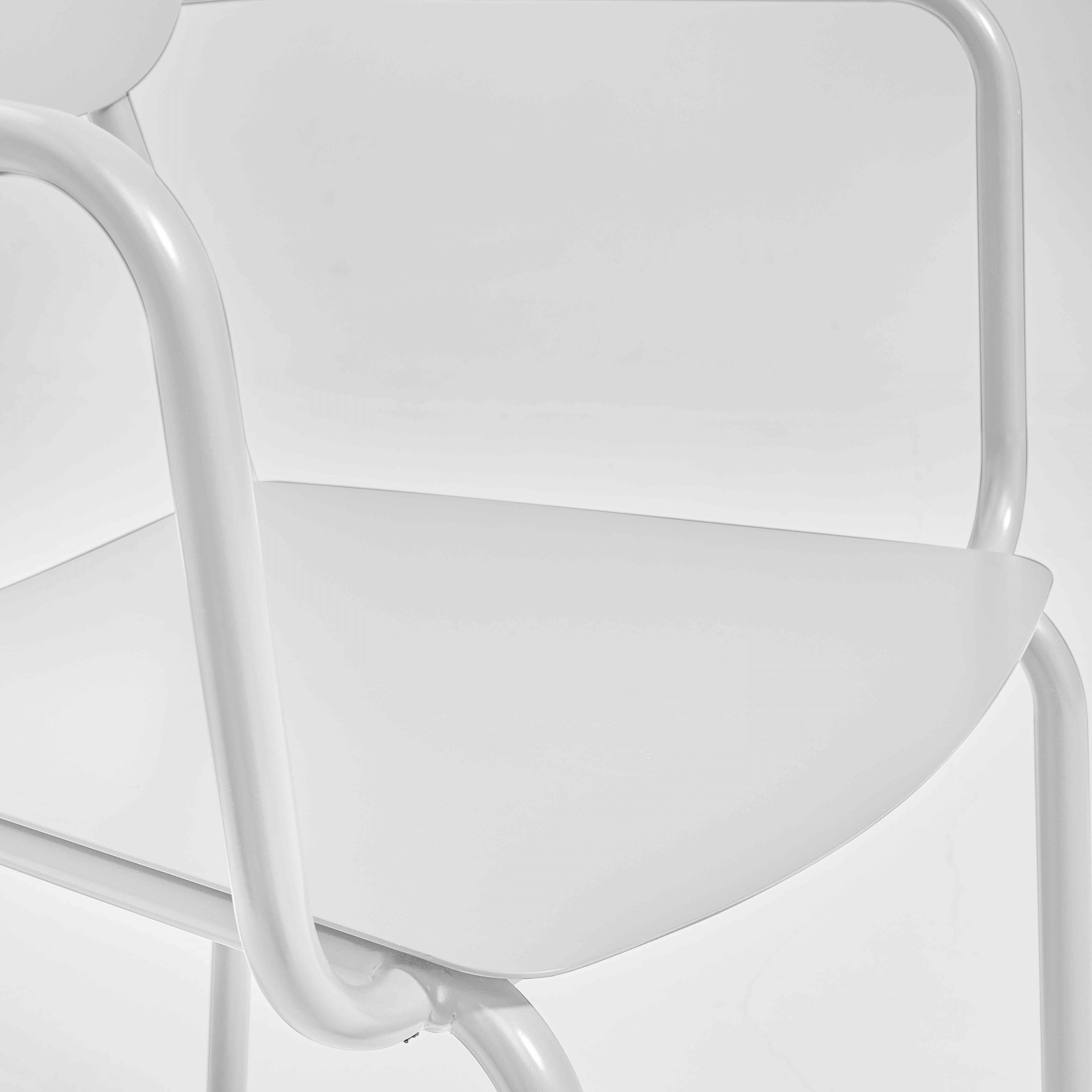 Oviala - Fauteuil de jardin en aluminium blanc Liverpool - Oviala - Imagen 5