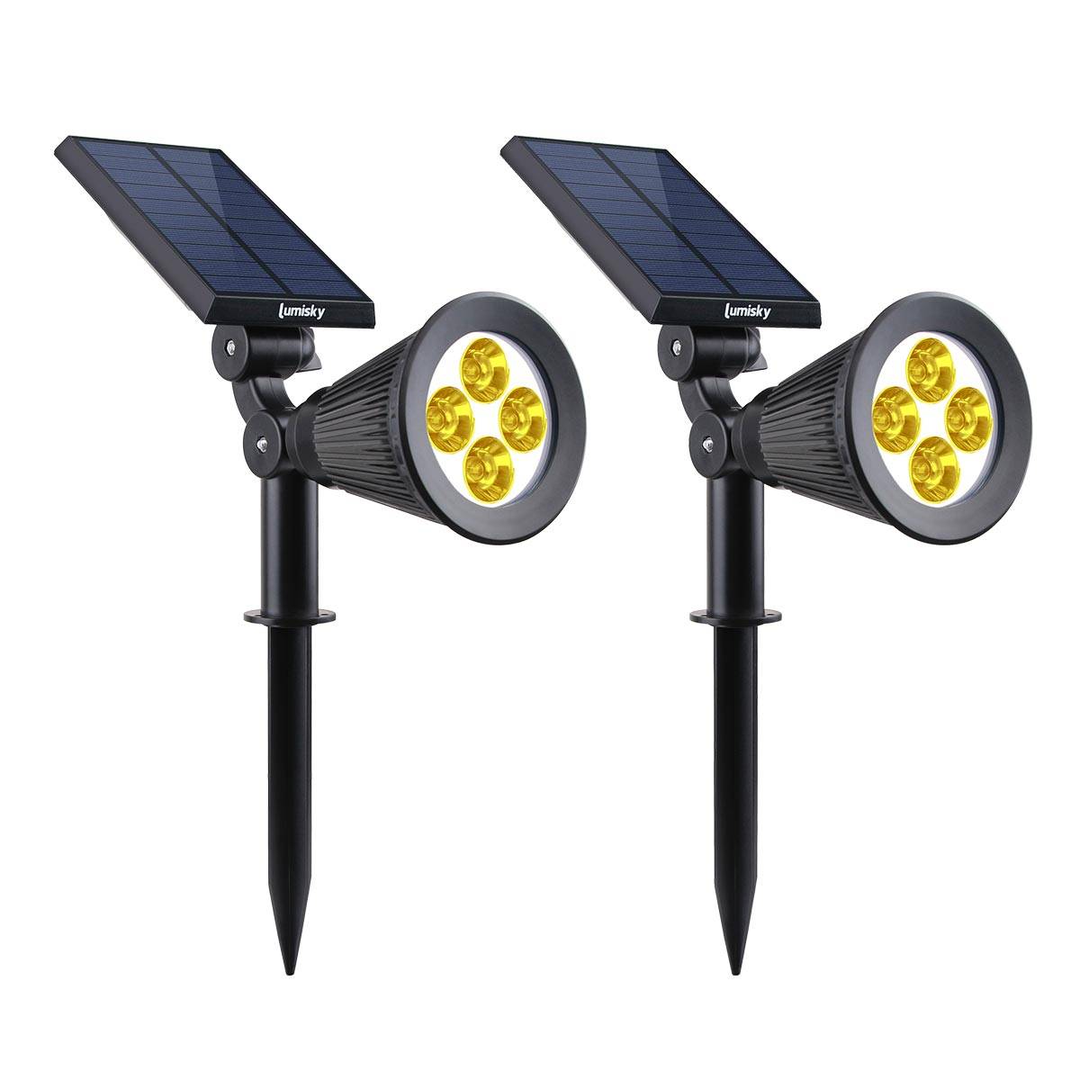 Lumisky - 2 Spots solaires projecteurs SPIKY Blanc chaud 100LM - Imagen 1