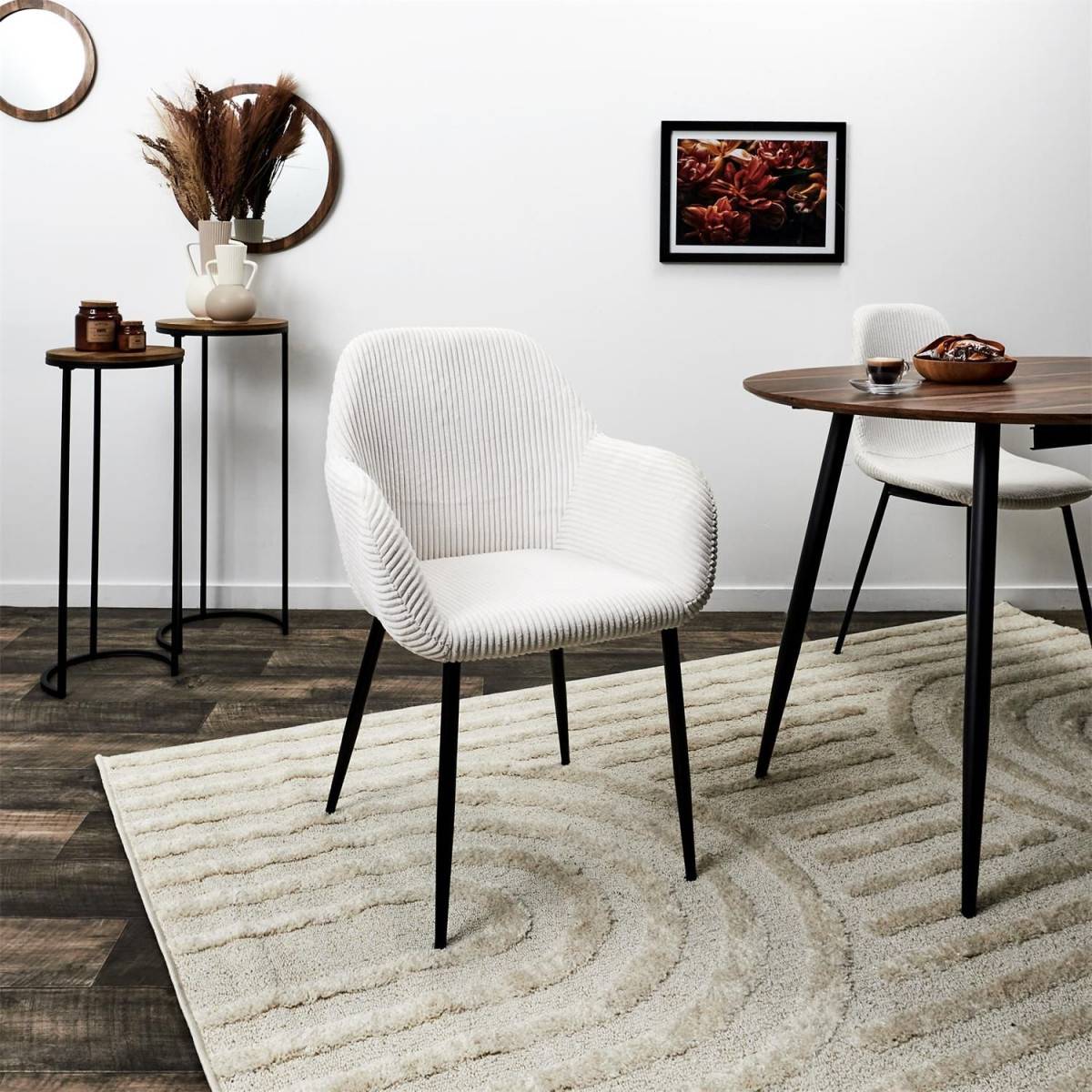 The Home Deco Factory - Lot de 2 Fauteuils Côtelé "Scott" 85cm Beige - Image 10