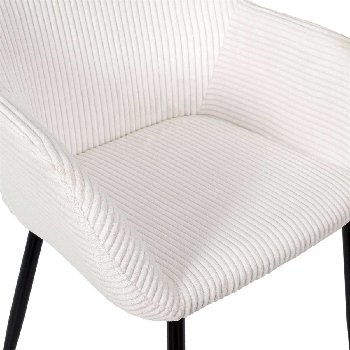 The Home Deco Factory - Lot de 2 Fauteuils Côtelé "Scott" 85cm Beige - Image 7