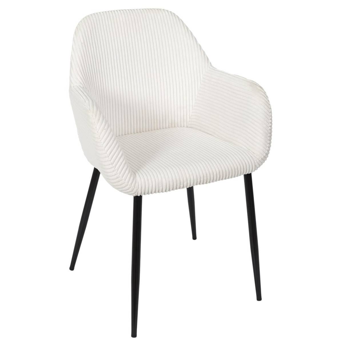 The Home Deco Factory - Lot de 2 Fauteuils Côtelé "Scott" 85cm Beige - Image 2