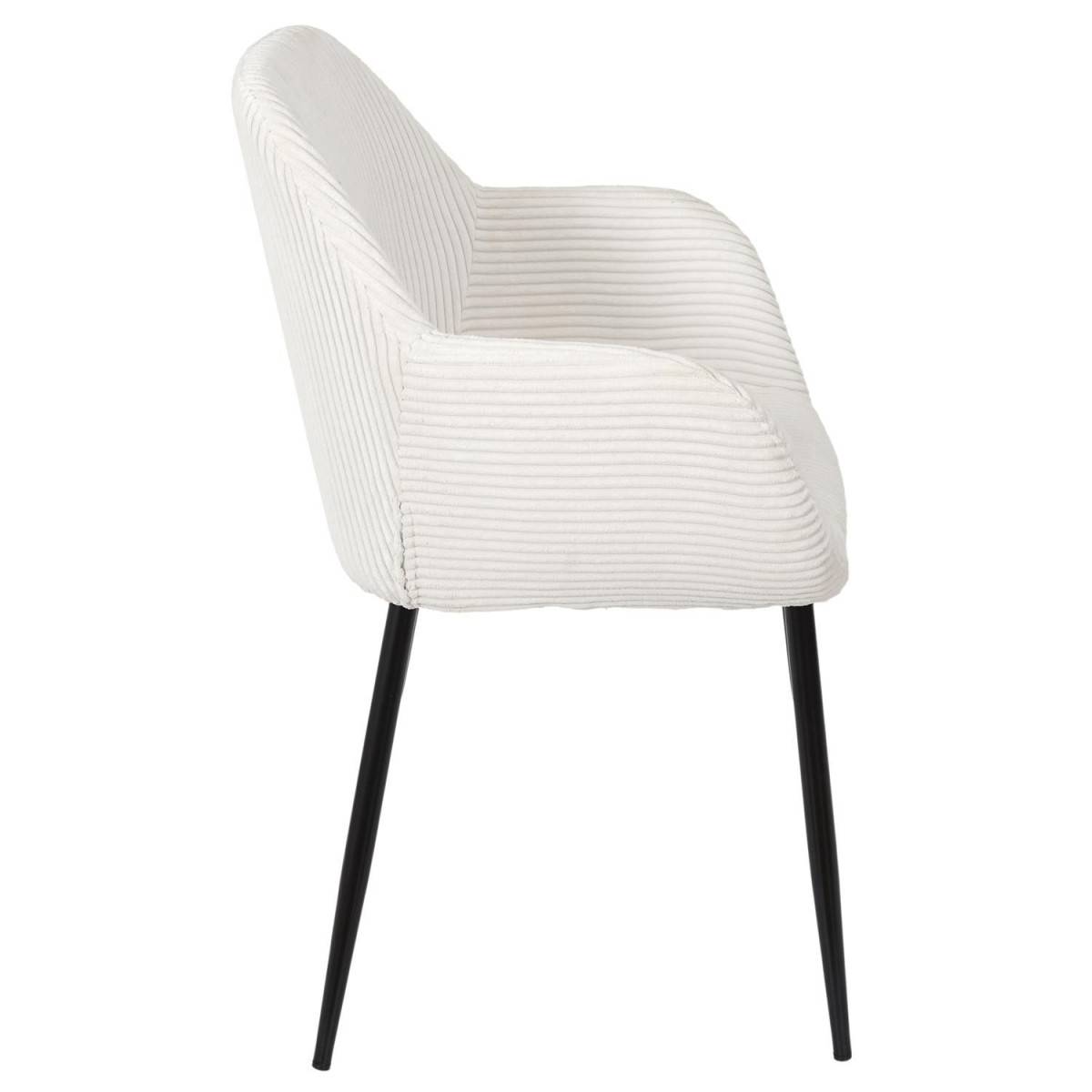 The Home Deco Factory - Lot de 2 Fauteuils Côtelé "Scott" 85cm Beige - Image 4