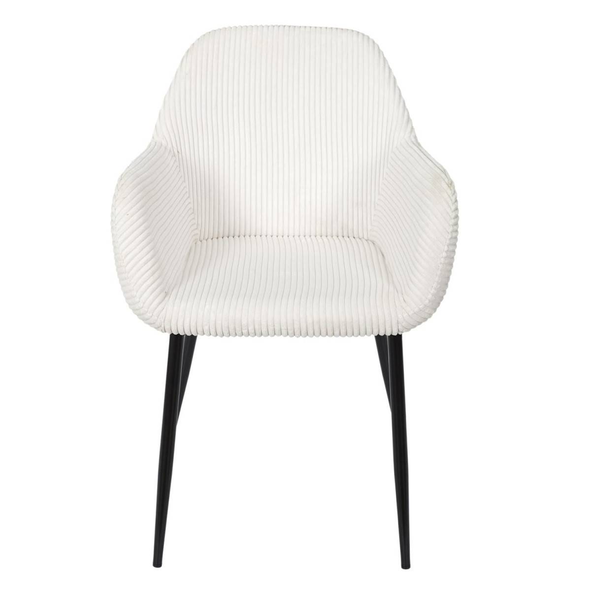 The Home Deco Factory - Lot de 2 Fauteuils Côtelé "Scott" 85cm Beige - Image 3
