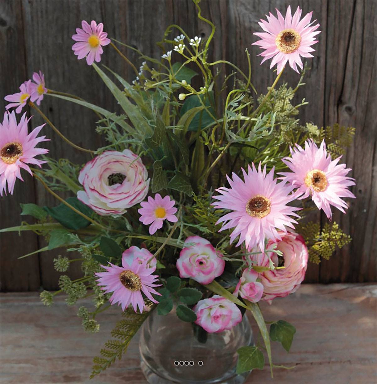 Joli bouquet de gerberas et de renoncules artificiels H 45 cm Rose - couleur: Rose - Image 1