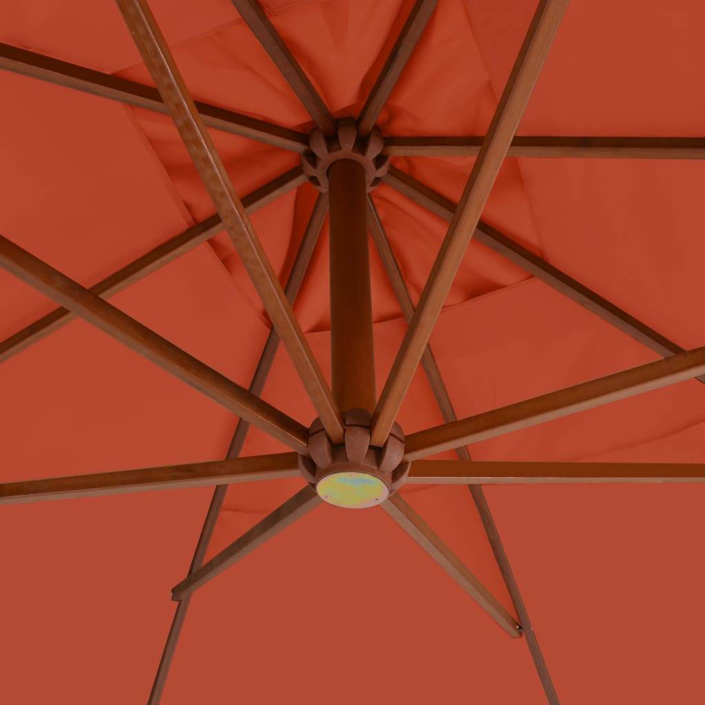 Helloshop26 - Parasol meuble de jardin en porte-à-faux avec mât en bois 400 x 300 cm terre cuite - Imagen 4