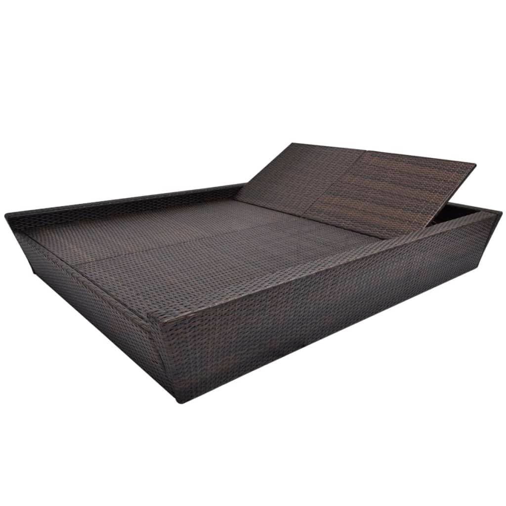 Vidaxl - Lit de repos d'extérieur avec coussin Résine tressée Marron vidaXL 42902 - Imagen 6