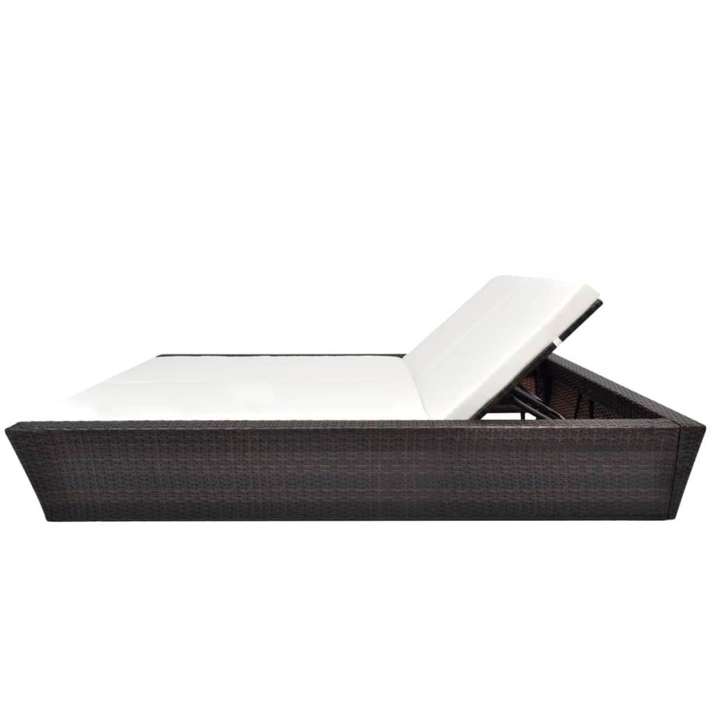 Vidaxl - Lit de repos d'extérieur avec coussin Résine tressée Marron vidaXL 42902 - Imagen 4