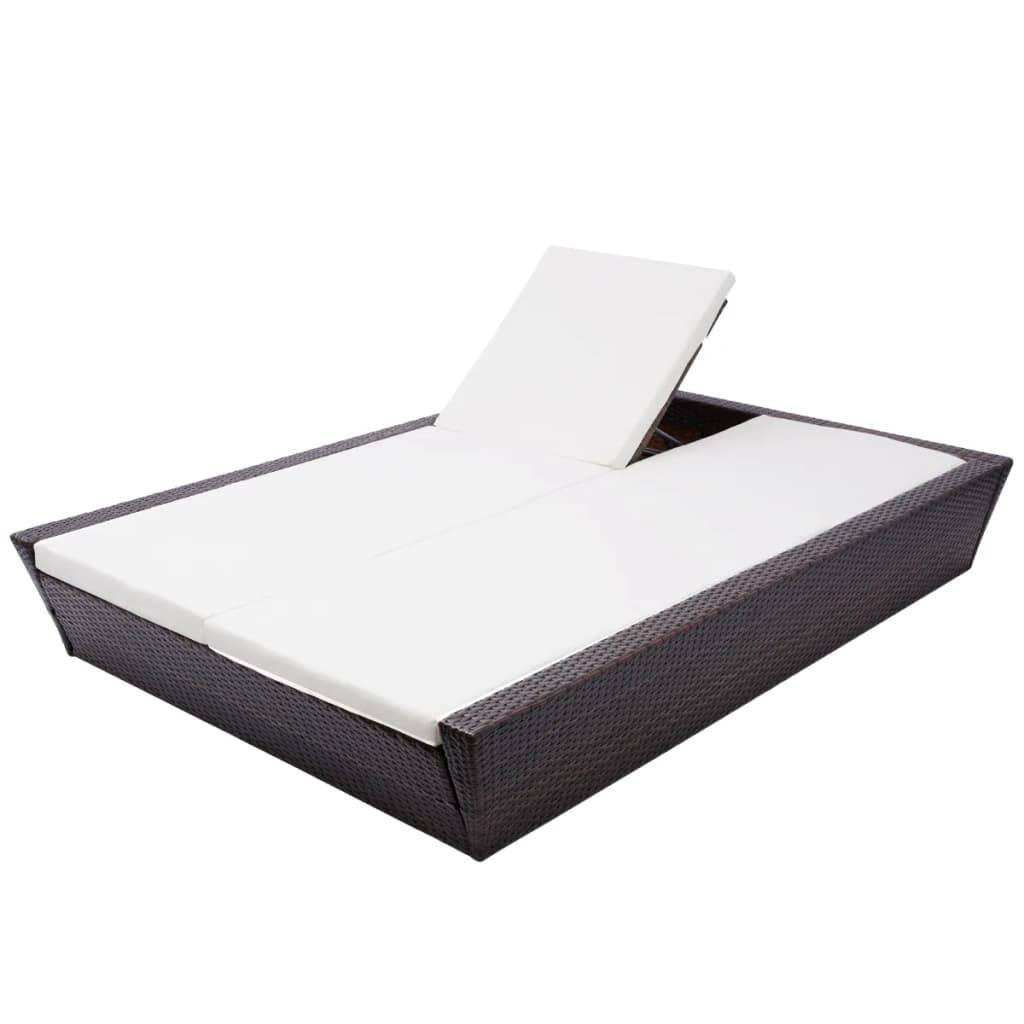 Vidaxl - Lit de repos d'extérieur avec coussin Résine tressée Marron vidaXL 42902 - Imagen 7