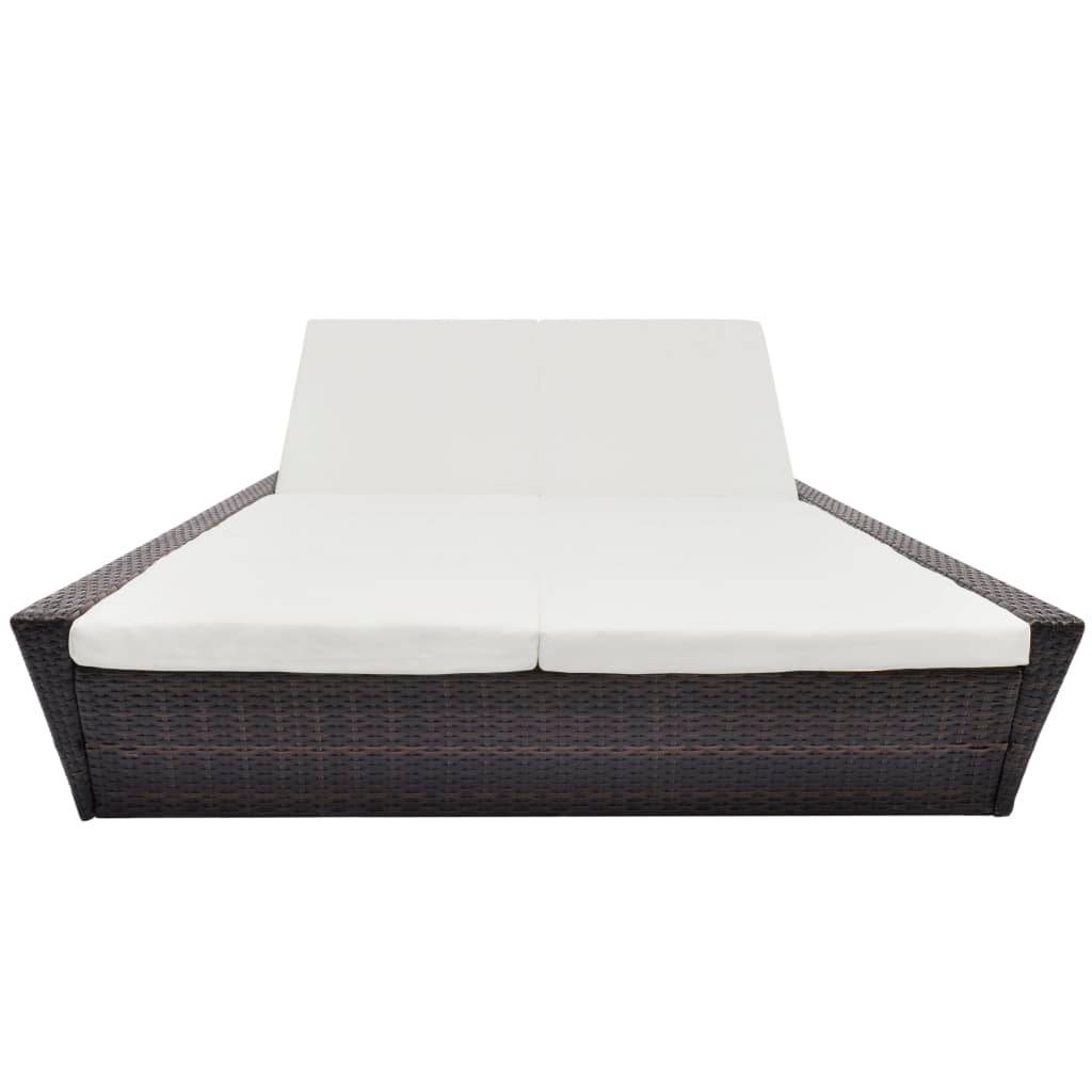 Vidaxl - Lit de repos d'extérieur avec coussin Résine tressée Marron vidaXL 42902 - Imagen 2