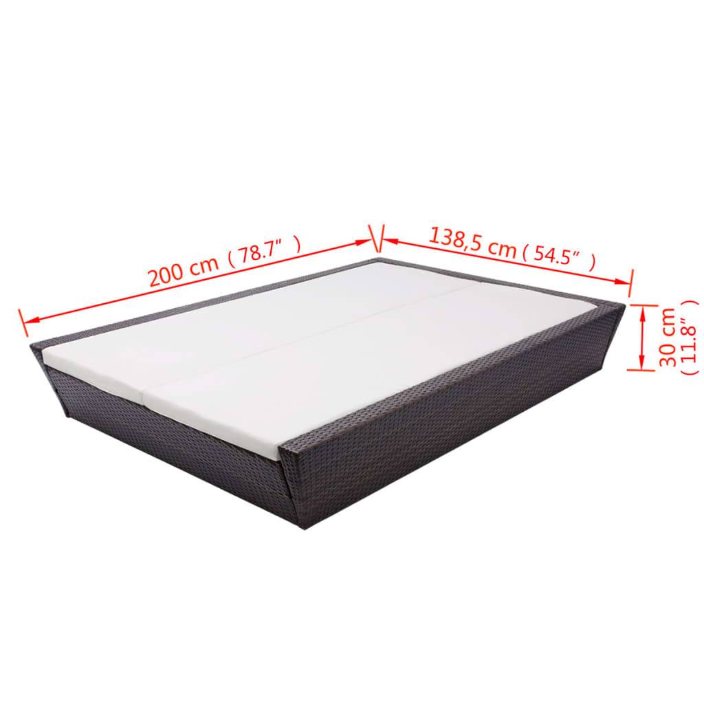 Vidaxl - Lit de repos d'extérieur avec coussin Résine tressée Marron vidaXL 42902 - Imagen 3