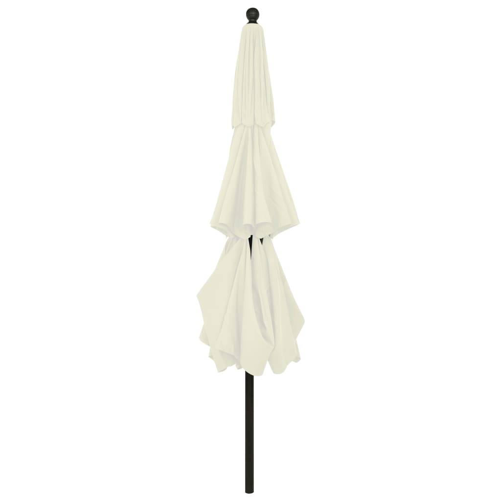 Helloshop26 - Parasol à 3 niveaux avec mât en aluminium 3,5 m sable - Imagen 4