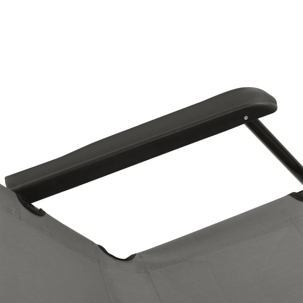 Vidaxl - Chaises longues pliables 2 pcs avec repose-pied Acier Gris vidaXL 44345 - Imagen 5