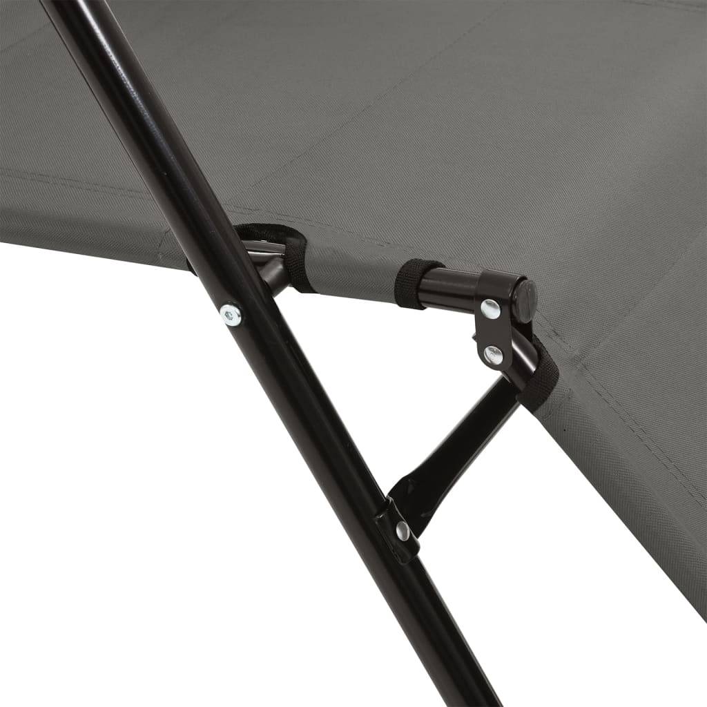 Vidaxl - Chaises longues pliables 2 pcs avec repose-pied Acier Gris vidaXL 44345 - Imagen 6