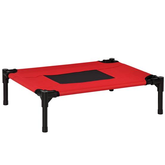 Lit surélevé chien chat portable textilène Oxford respirant 61x46x18cm rouge - ComfortXL Outdoor Living - Image 1