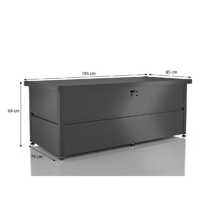 Guardi - Coffre de jardin - taille L - Anthracite - 185x85x69 - acier Guardi - Imagen 3