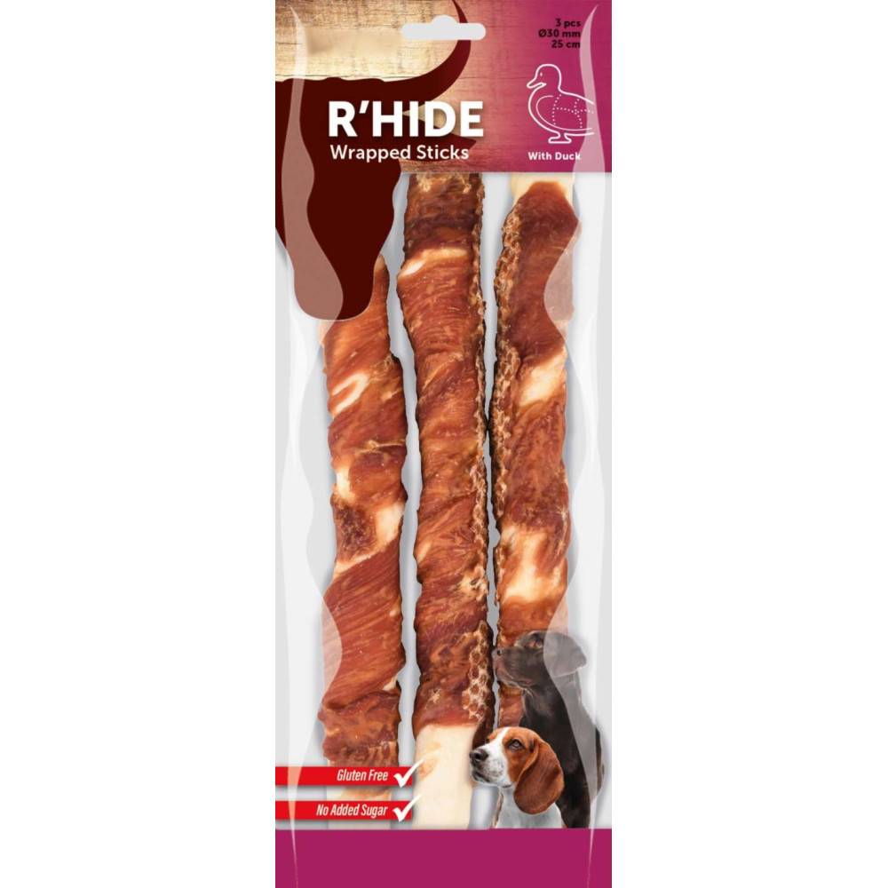 animallparadise - Friandise 3 bâtons a mâcher ø 3 cm x 25 cm au canard 240 g pour chien. - Imagen 3