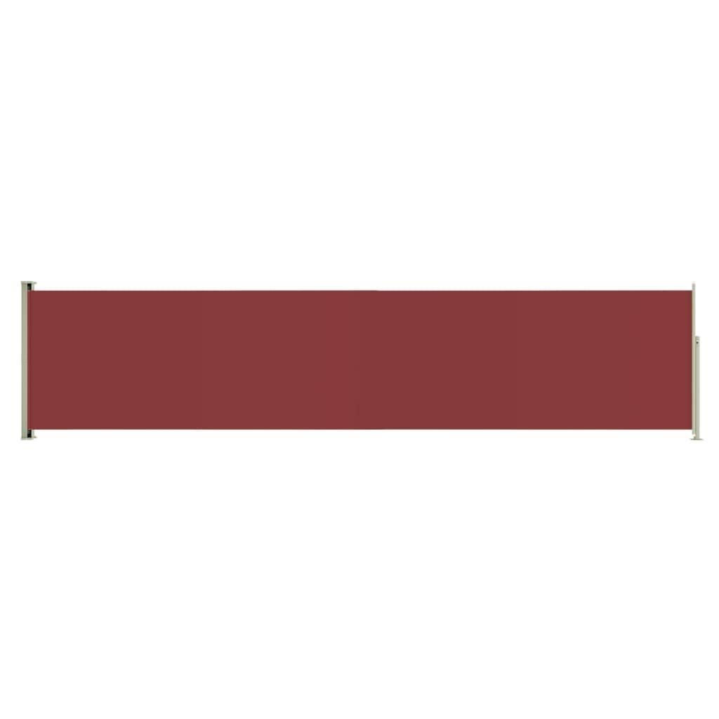 Helloshop26 - Auvent paravent store brise-vue latéral rétractable de patio jardin terrasse balcon protection visuelle écran 140 x 600 cm rouge - Imagen 1