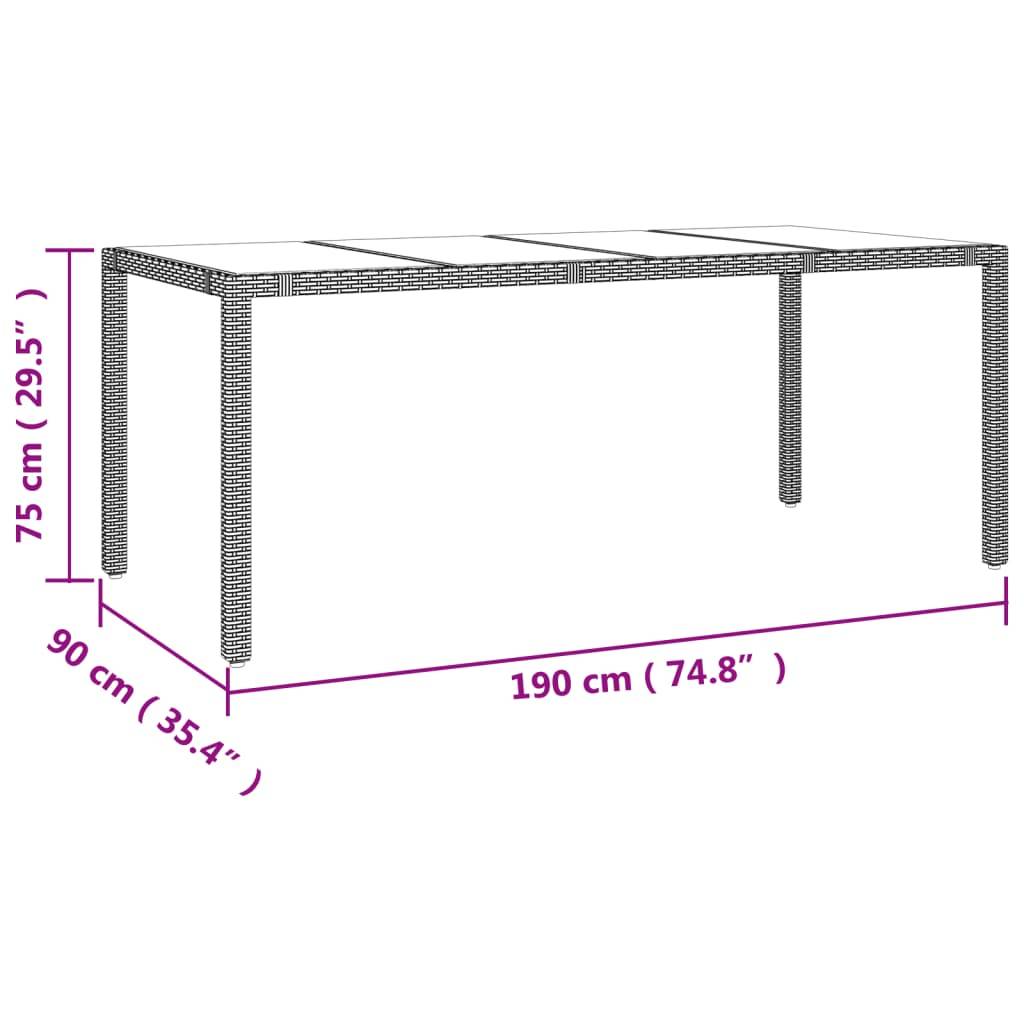ComfortXL - Table de Jardin Moderne Beige 190cm en Résine Tressée avec Plateau en Verre Trempé Robuste – ComfortXL Outdoor Living - Image 6