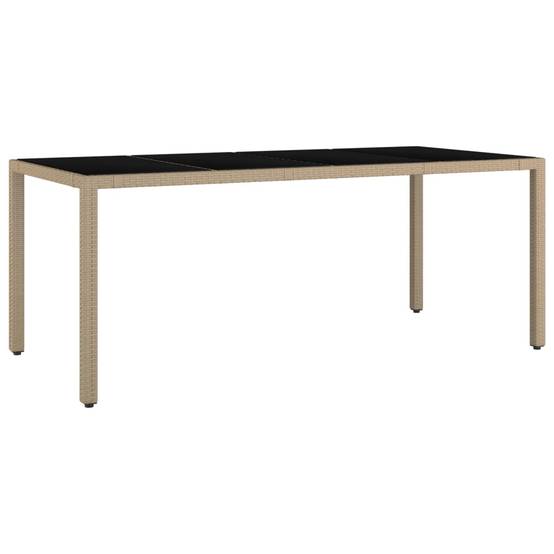 ComfortXL - Table de Jardin Moderne Beige 190cm en Résine Tressée avec Plateau en Verre Trempé Robuste – ComfortXL Outdoor Living - Image 2