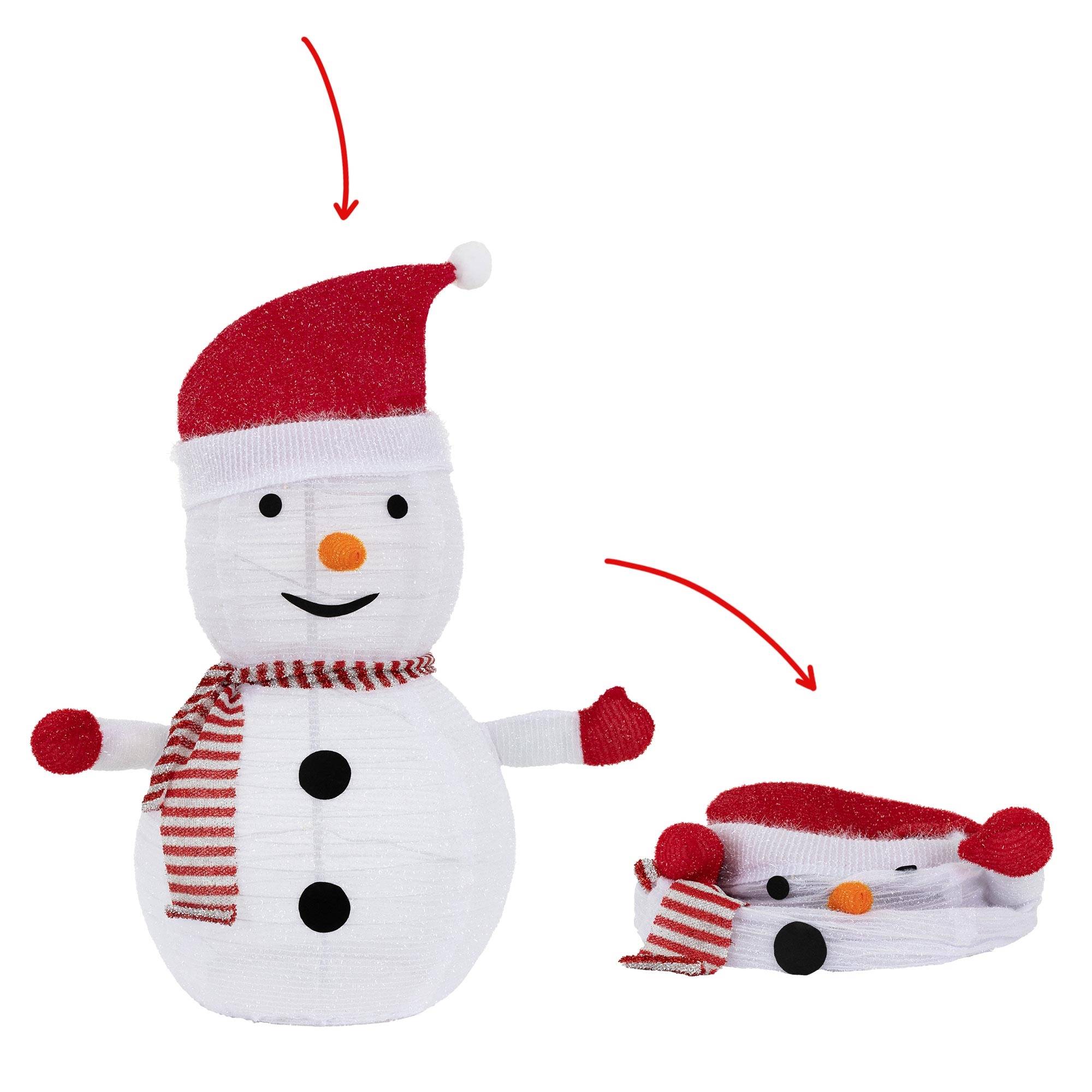 Ecd-Germany - Bonhomme de neige LED décoration avec bonnet écharpe gants 68cm figurine d'hiver - Imagen 6