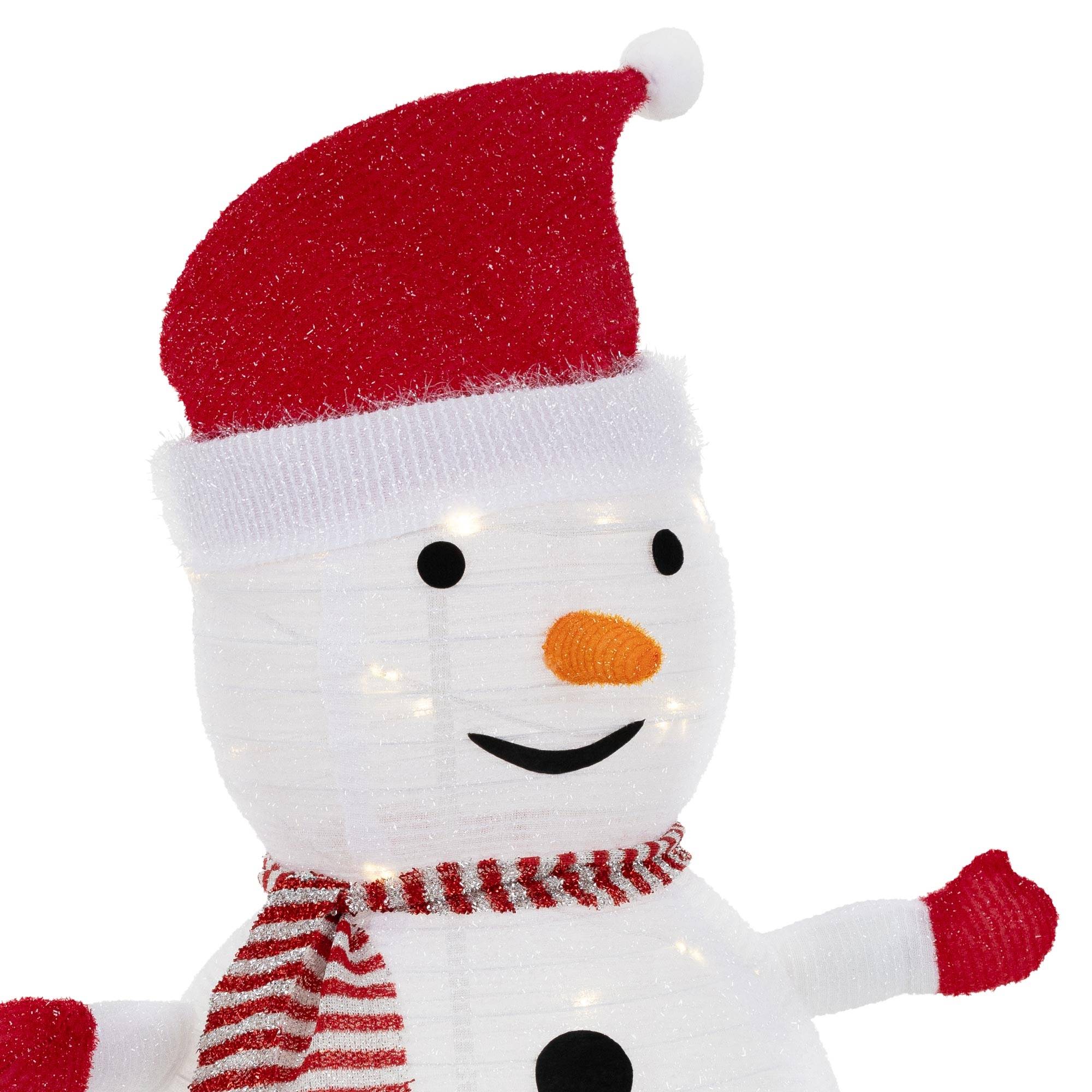 Ecd-Germany - Bonhomme de neige LED décoration avec bonnet écharpe gants 68cm figurine d'hiver - Imagen 4