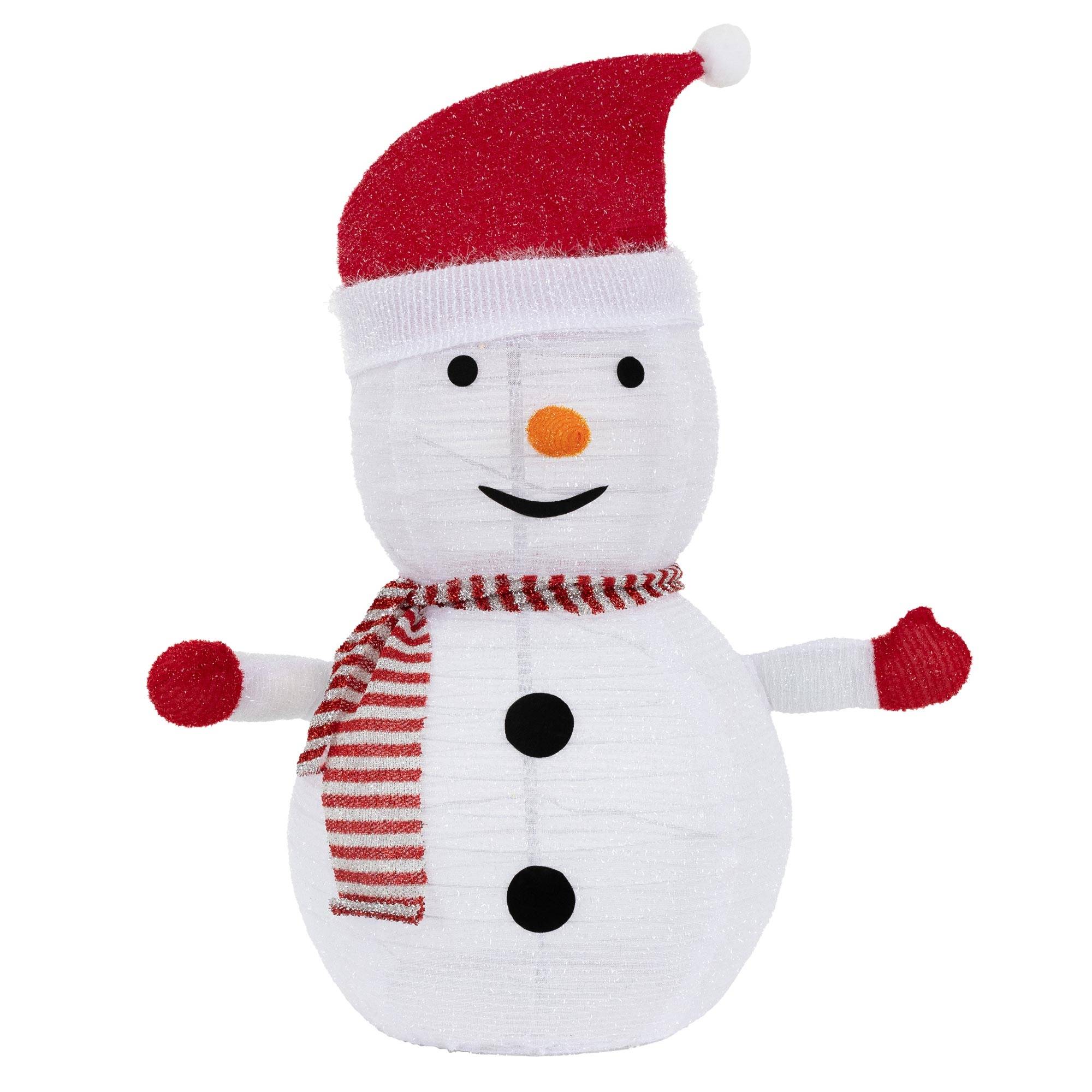 Ecd-Germany - Bonhomme de neige LED décoration avec bonnet écharpe gants 68cm figurine d'hiver - Imagen 2