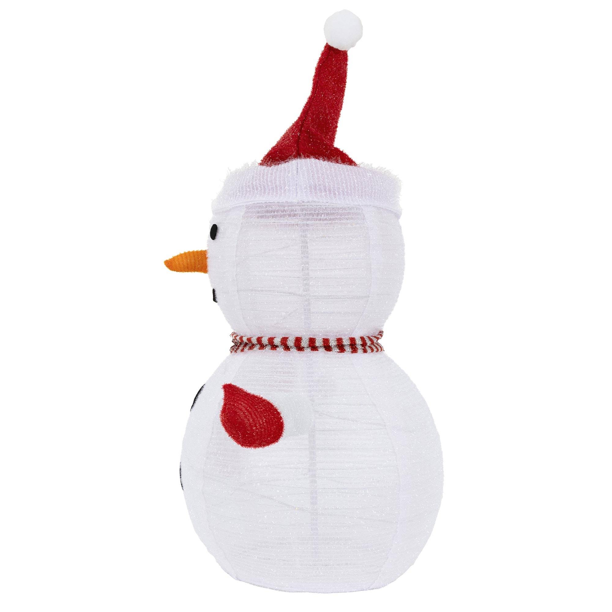 Ecd-Germany - Bonhomme de neige LED décoration avec bonnet écharpe gants 68cm figurine d'hiver - Imagen 3
