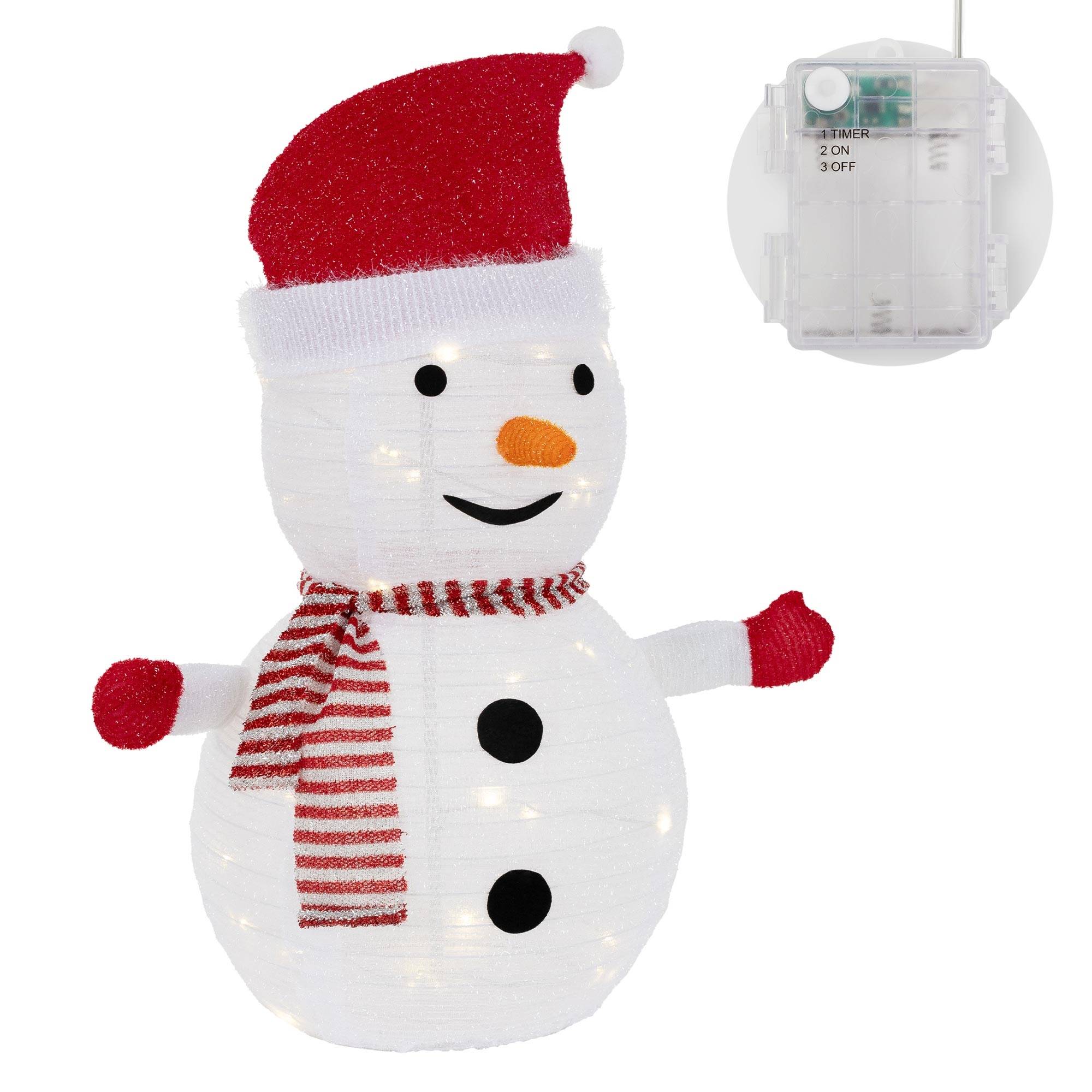 Ecd-Germany - Bonhomme de neige LED décoration avec bonnet écharpe gants 68cm figurine d'hiver - Imagen 5