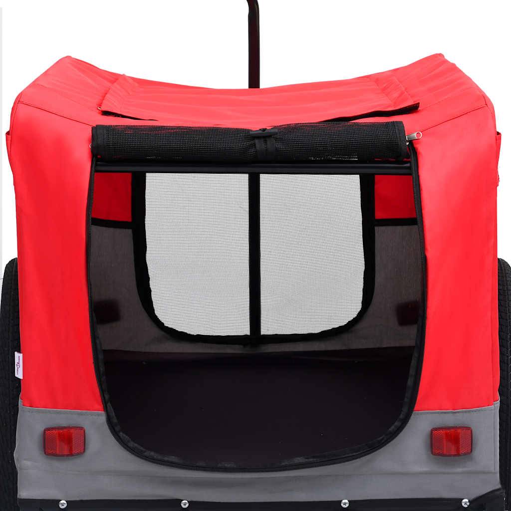 Vidaxl - Remorque de vélo pour chiens et poussette 2-en-1 rouge et gris vidaXL 92440 - Imagen 8