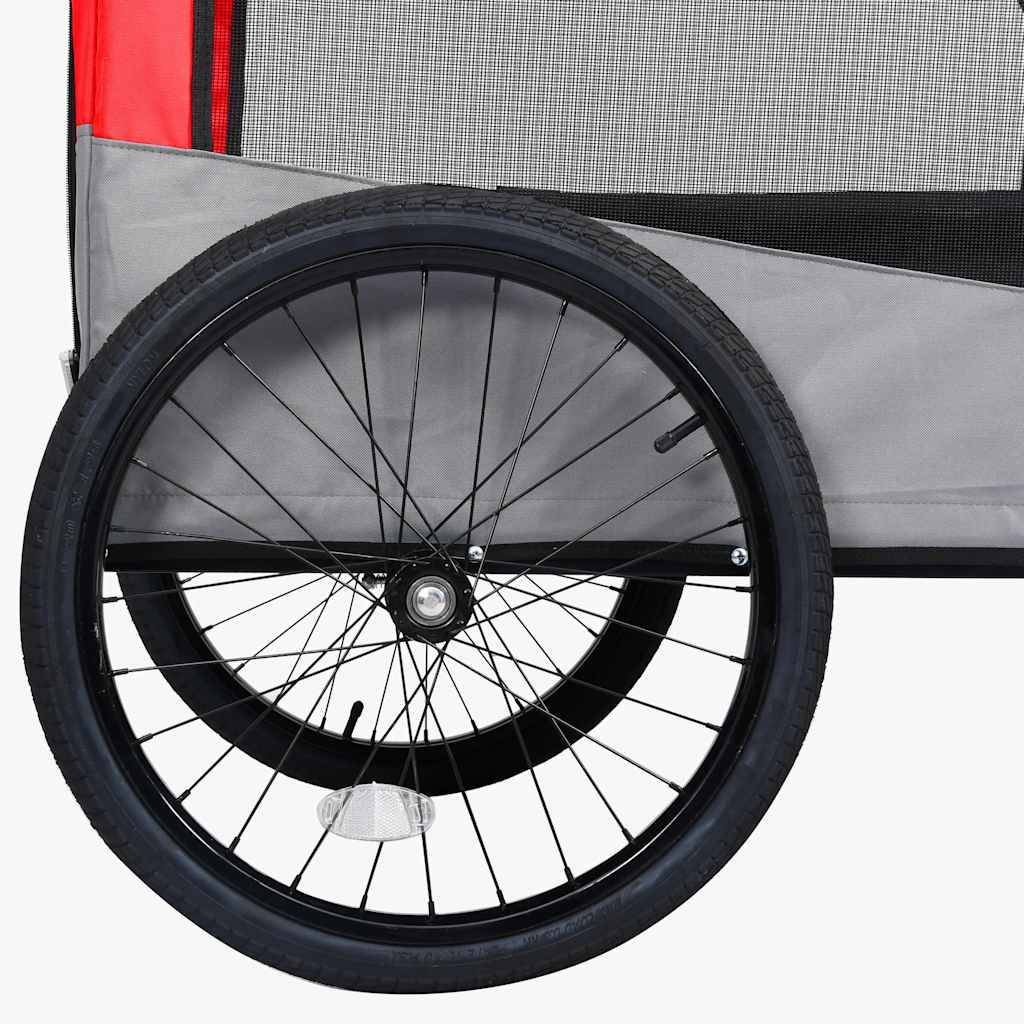 Vidaxl - Remorque de vélo pour chiens et poussette 2-en-1 rouge et gris vidaXL 92440 - Imagen 7